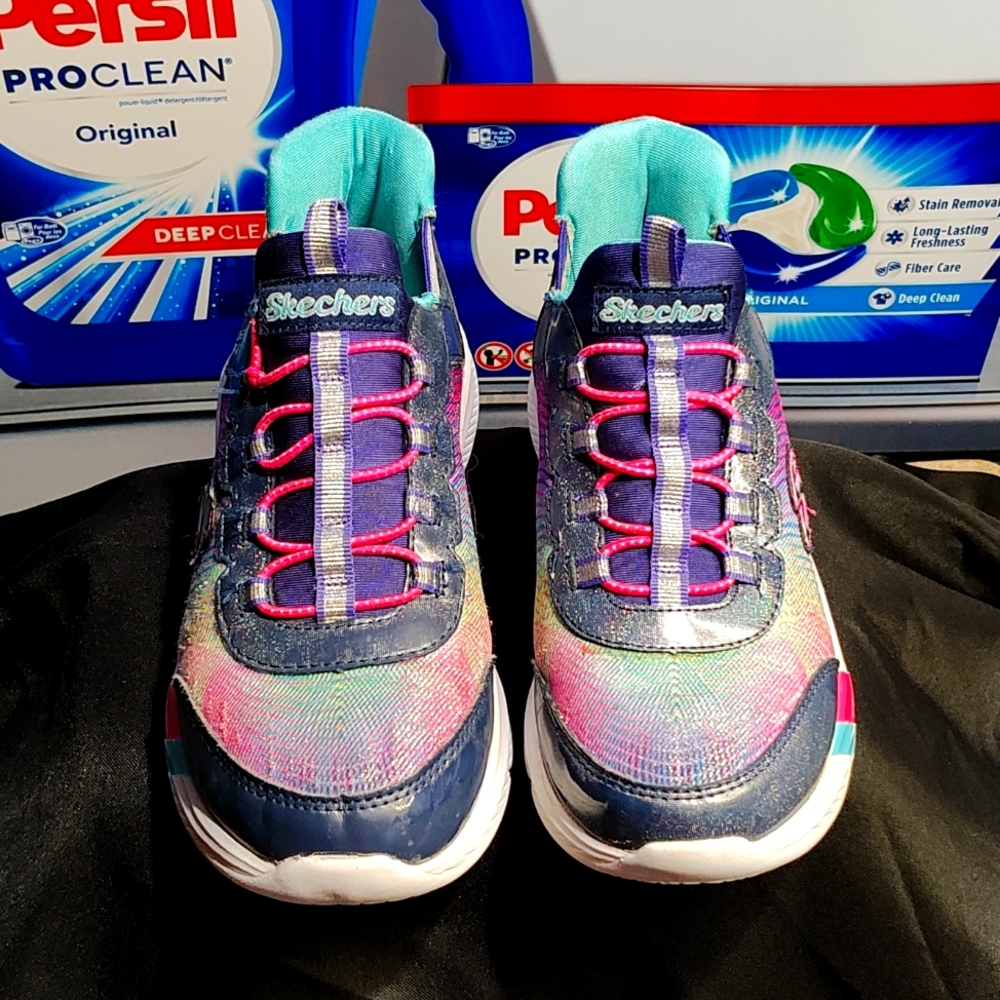 Skechers size 3.5 color pink purple blue green